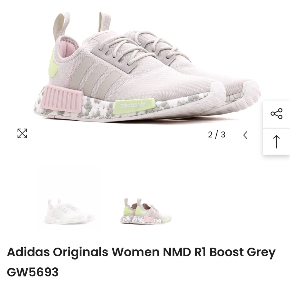 💥NEW IN BOX SIZE 7 ADIDAS NMD R1 BOOST GREY WOMENS